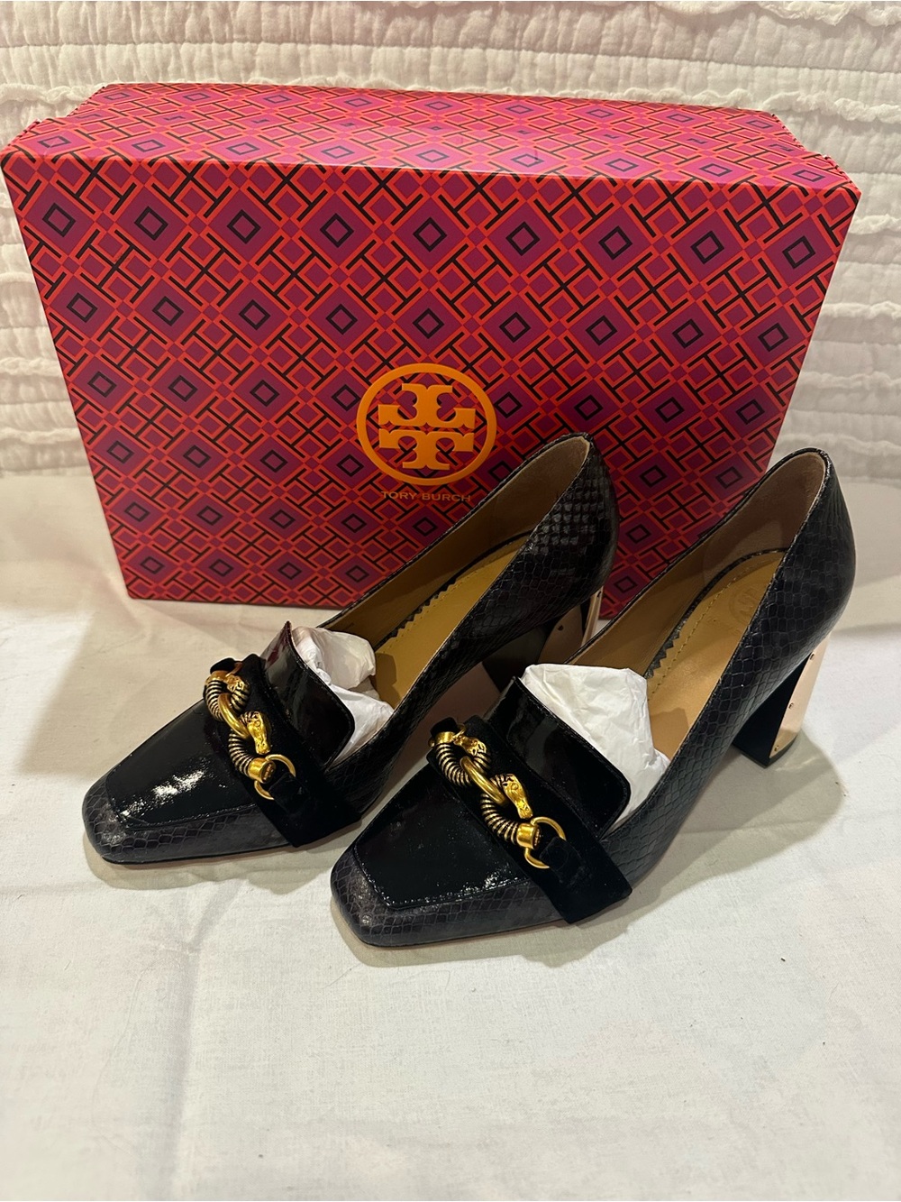 Tory Burch Jessa Snake Print Pump Leather Sie 6.5